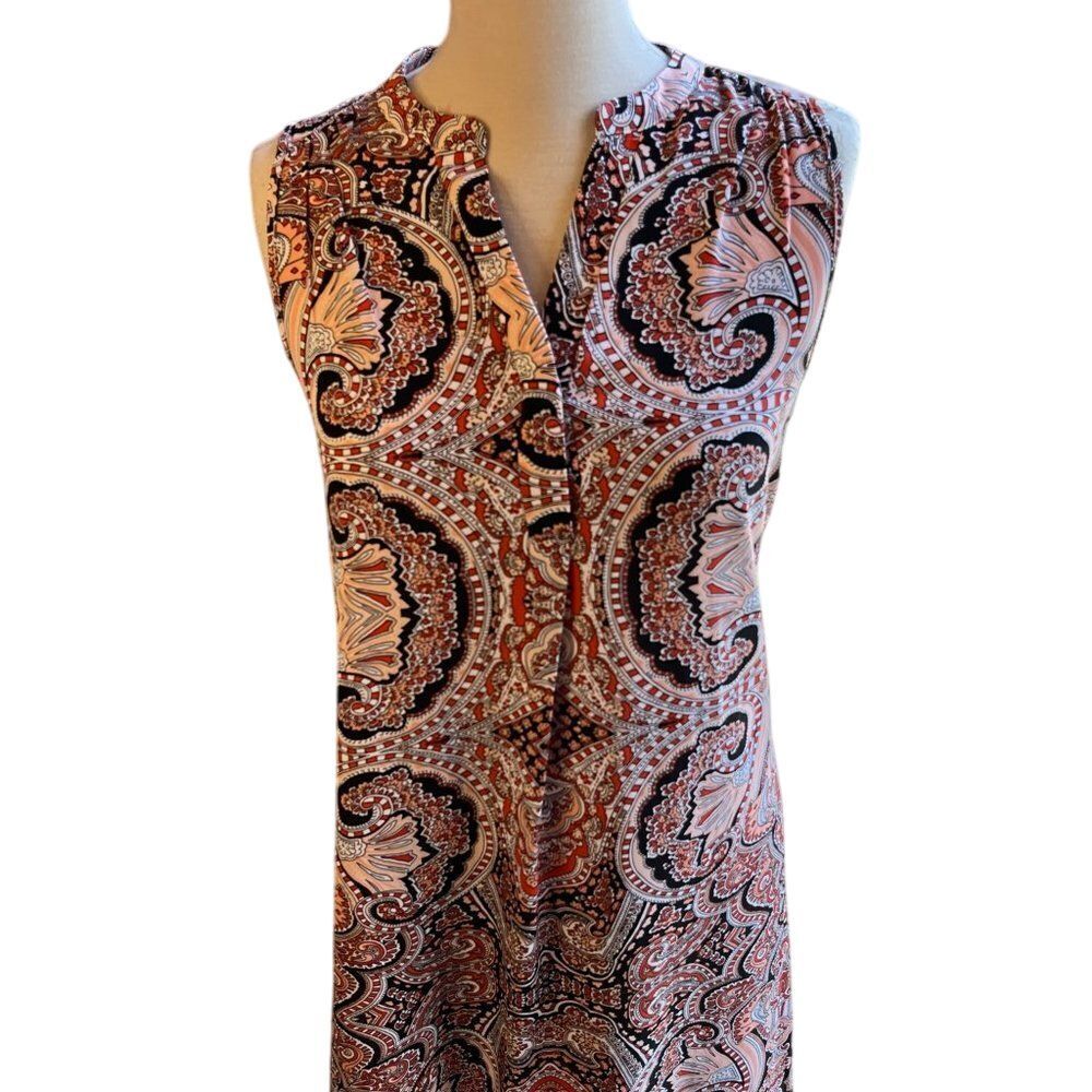 Philosophy Sleeveless Dress Boho Paisley Print‎ Casual Summer S